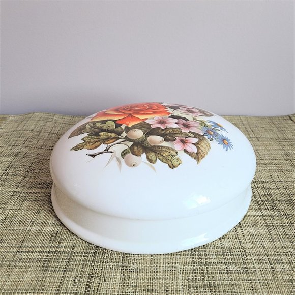 Large vintage round trinket jar jewelry box. - Picture 4 of 10